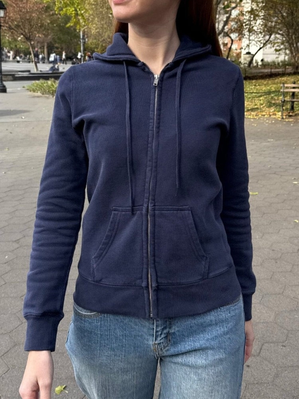 Brandy Melville Navy Zip Hoodie